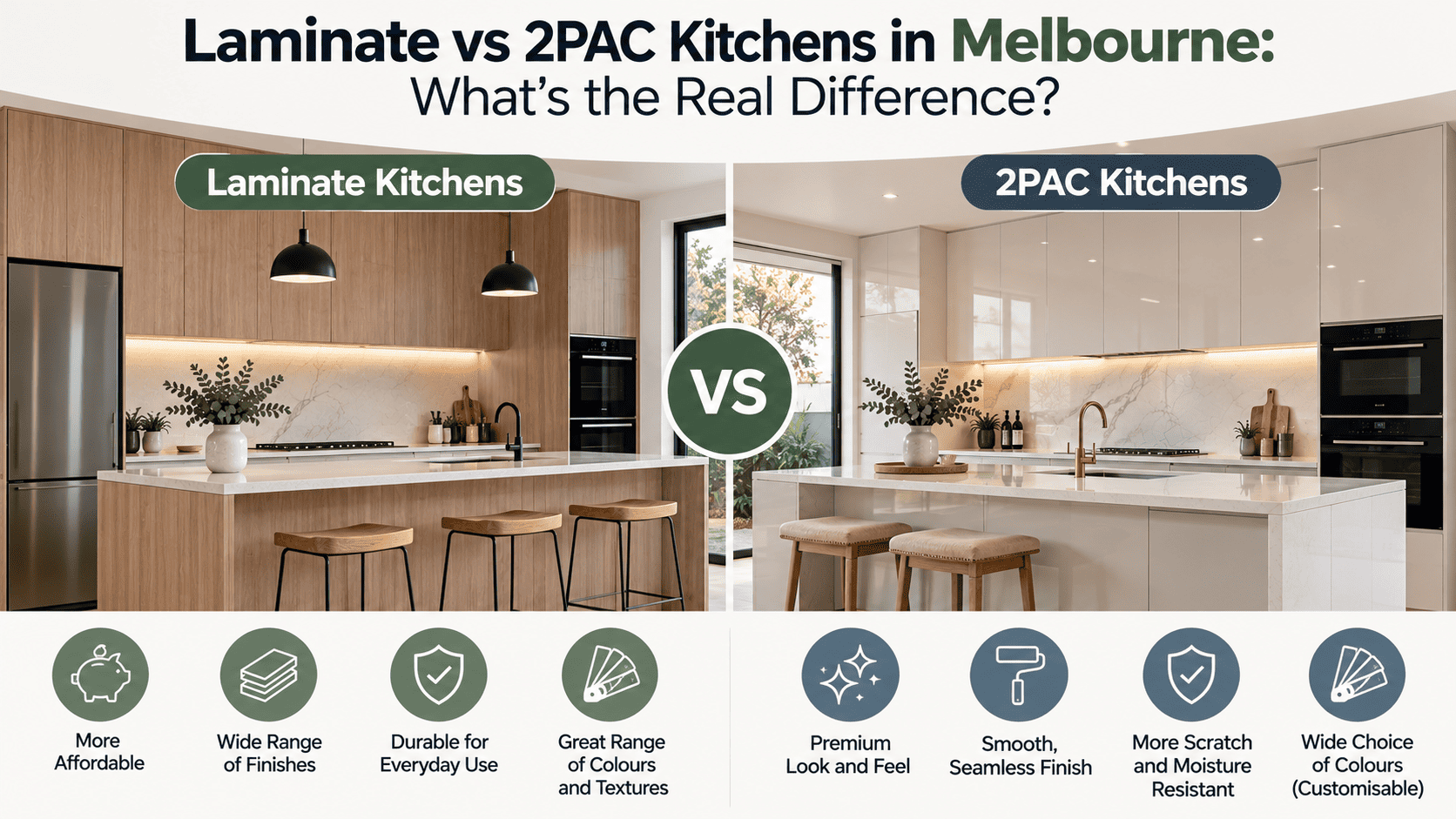 Laminate vs 2PAC Kitchens in Melbourne: What's the Real Difference?